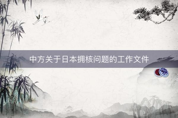 中方关于日本拥核问题的工作文件