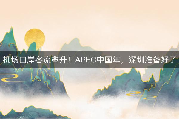 机场口岸客流攀升!APEC中国年,深圳准备好了