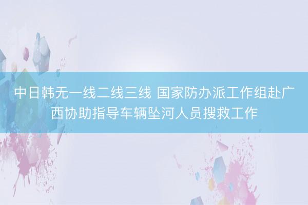 中日韩无一线二线三线 国家防办派工作组赴广西协助指导车辆坠河人员搜救工作
