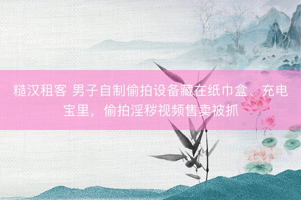 糙汉租客 男子自制偷拍设备藏在纸巾盒、充电宝里，偷拍淫秽视频售卖被抓