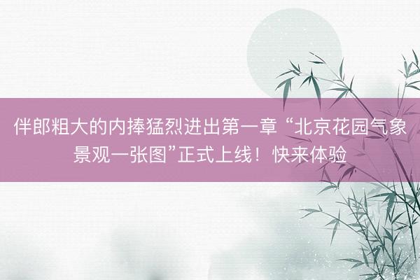 伴郎粗大的内捧猛烈进出第一章 “北京花园气象景观一张图”正式上线！快来体验