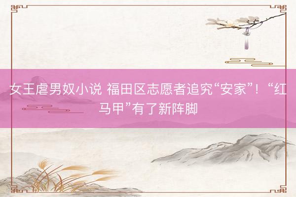 女王虐男奴小说 福田区志愿者追究“安家”！“红马甲”有了新阵脚