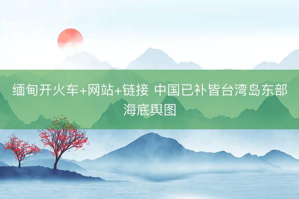 缅甸开火车+网站+链接 中国已补皆台湾岛东部海底舆图