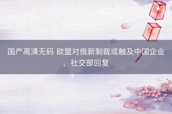 国产高清无码 欧盟对俄新制裁或触及中国企业，社交部回复
