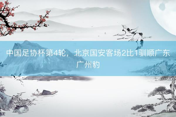 中国足协杯第4轮,北京国安客场2比1驯顺广东广州豹