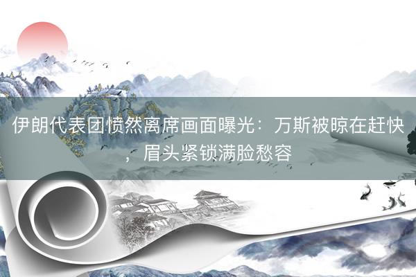 伊朗代表团愤然离席画面曝光：万斯被晾在赶快，<a href=